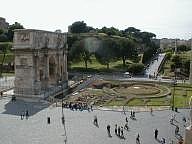 The Arch of Constantine and the Roman Forum beyond.