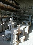 A plaster cast of victim, struggling for breath