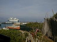 A cruise ship in the harbor